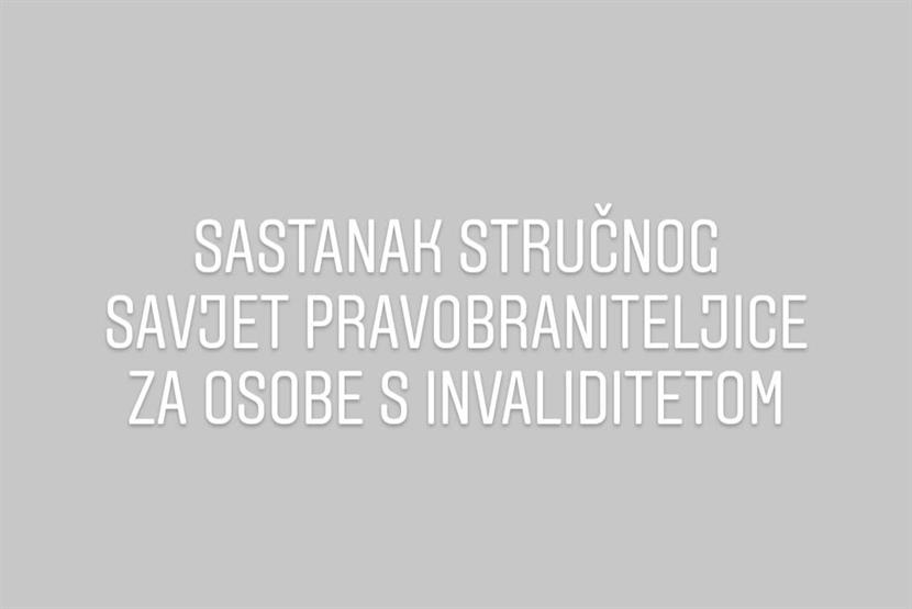 Slika: SASTANAK STRUČNOG SAVJETA PRAVOBRANITELJICE ZA OSOBE S INVALIDITETOM