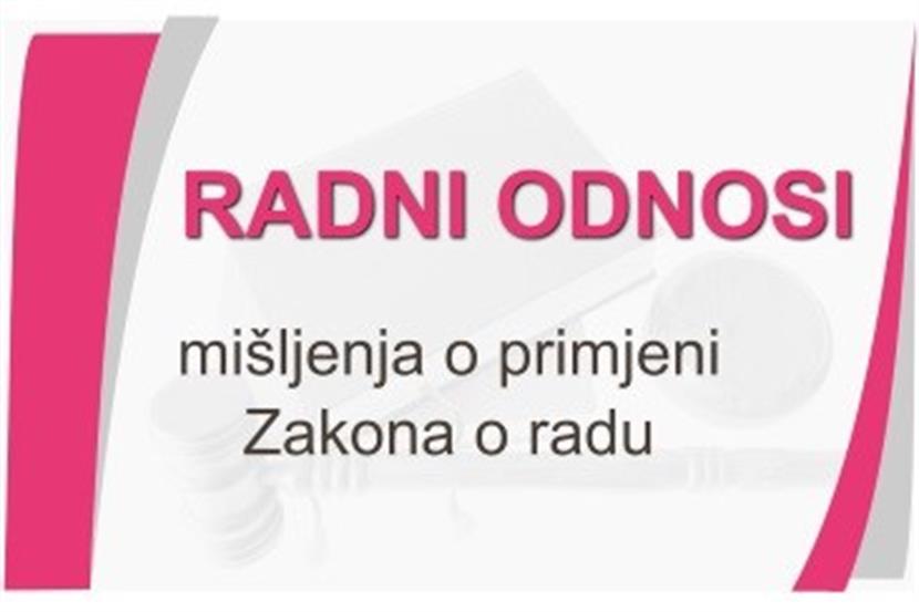 Slika: RADNI ODNOSI - MIŠLJENJA O PRIMJENI ZAKONA O RADU