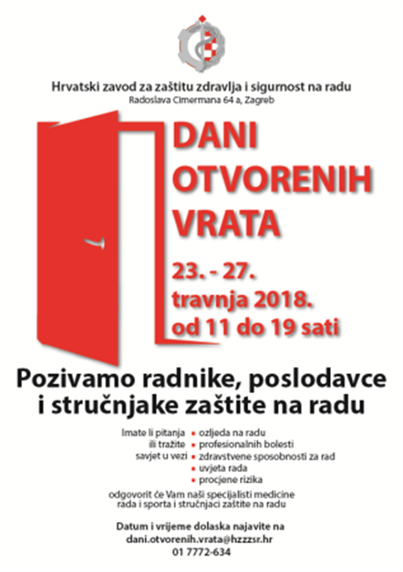 Slika: Dani otvorenih vrata Hrvatskog zavoda za zaštitu zdravlja i sigurnost na radu